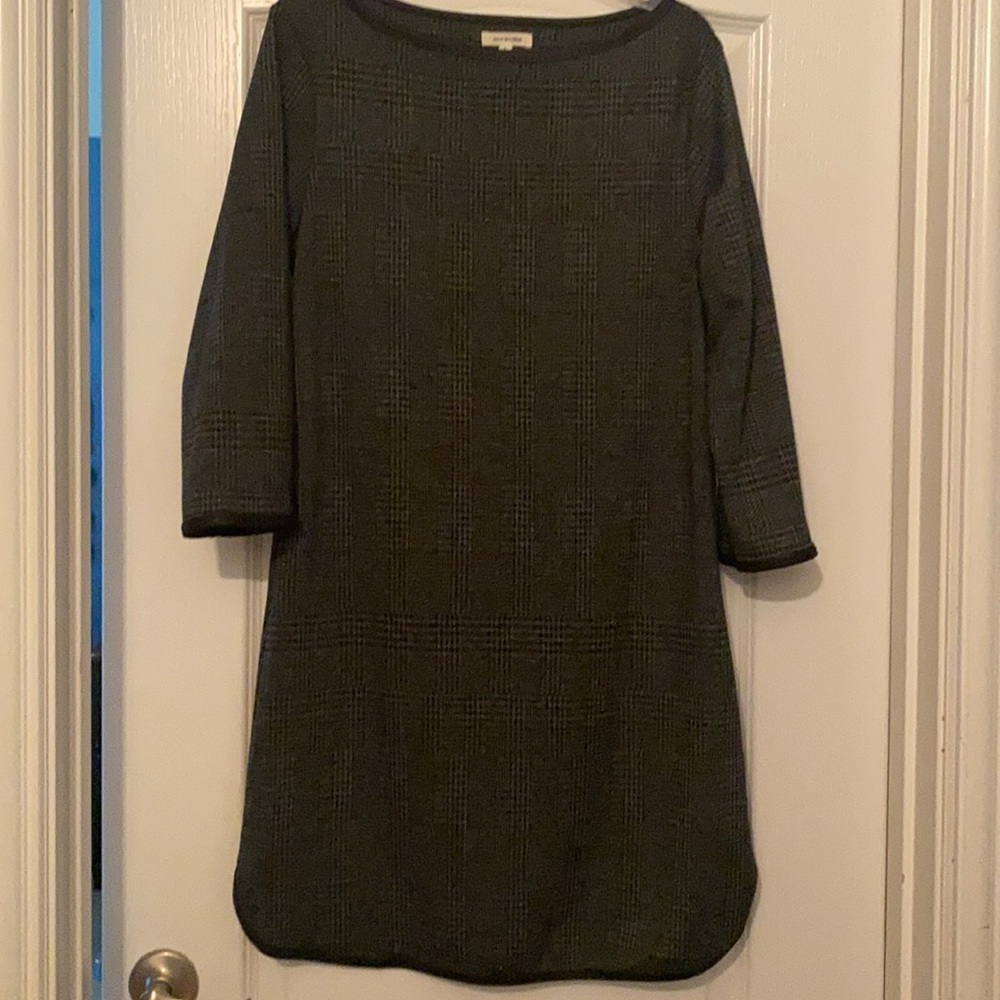 Black and Grey Plaid Max Studio Winter Dress, Size Large